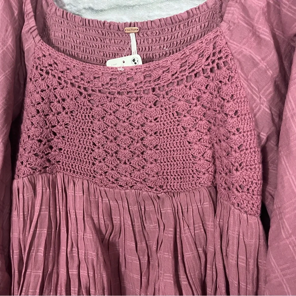 NWT Free People XL Ari Mini Dress - Dried Current - Picture 7 of 9